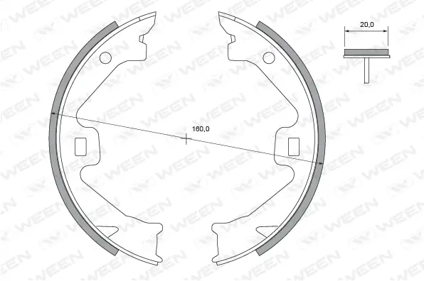 Brake Shoe Set, parking brake (152-2354)