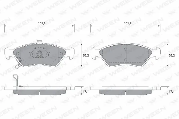 Brake Pad Set, disc brake (151-1164)