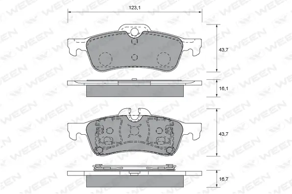Brake Pad Set, disc brake (151-1952)