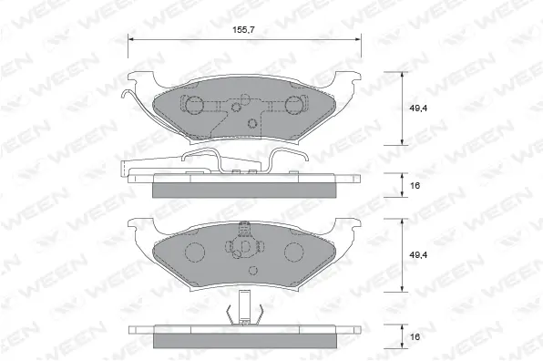 Brake Pad Set, disc brake (151-2444)