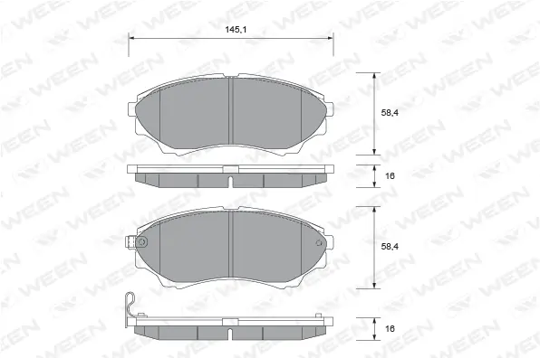 Brake Pad Set, disc brake (151-2084)