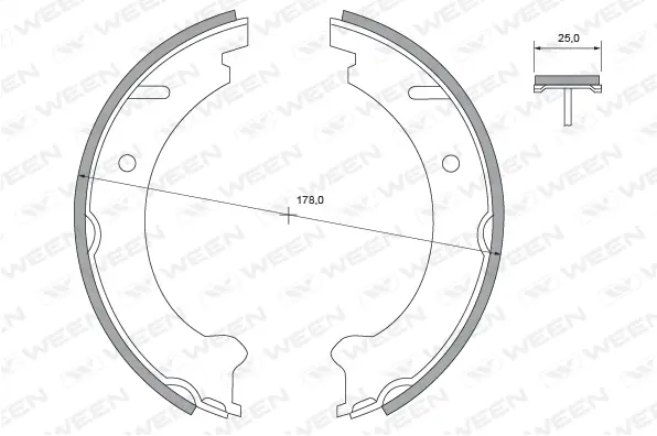 Brake Shoe Set, parking brake (152-2401)
