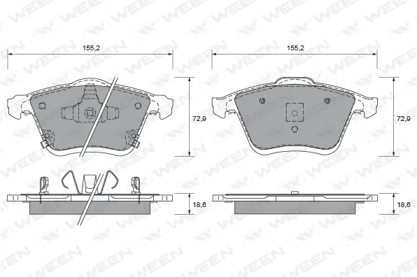 Brake Pad Set, disc brake (151-2050)
