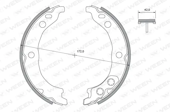 Brake Shoe Set, parking brake (152-2484)