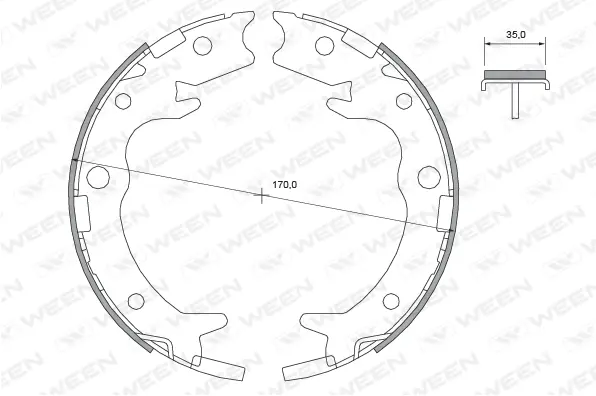 Brake Shoe Set, parking brake (152-2449)