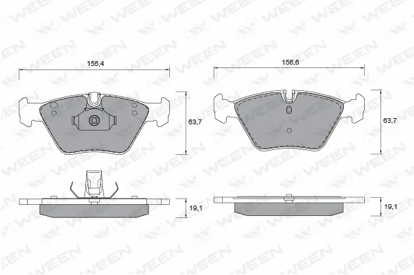 Brake Pad Set, disc brake (151-1266)