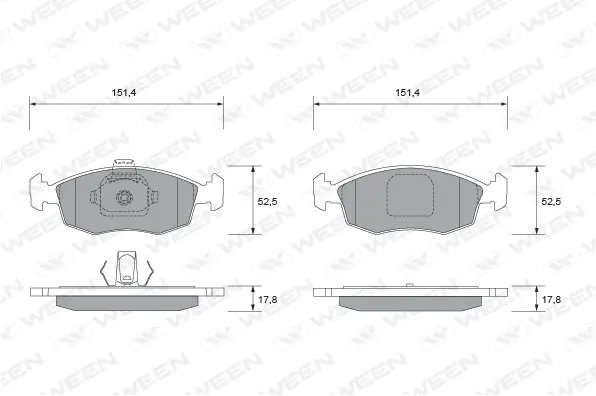 Brake Pad Set, disc brake (151-1872)