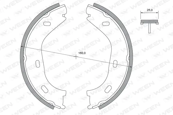 Brake Shoe Set, parking brake (152-2301)
