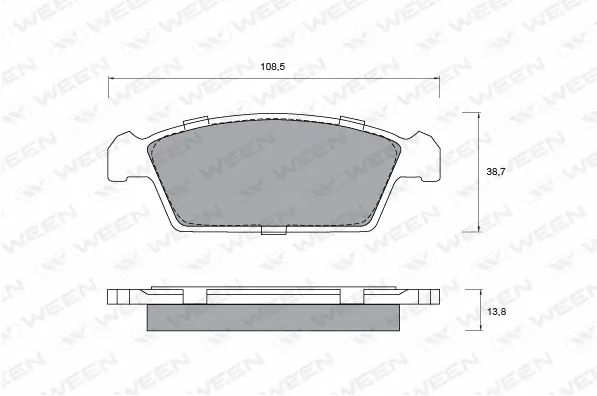 Brake Pad Set, disc brake (151-1166)