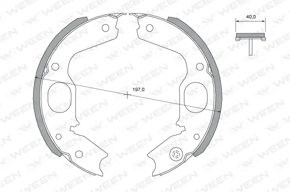 Brake Shoe Set, parking brake (152-2448)
