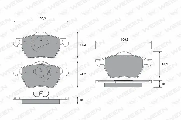 Brake Pad Set, disc brake (151-1861)