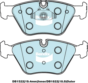 Brake Pad Set, disc brake (DB1522 EURO+)