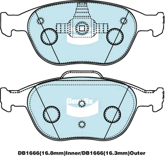 Brake Pad Set, disc brake (DB1666 GCT)