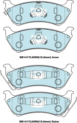 Brake Pad Set, disc brake (DB1417 GCT)