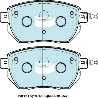Brake Pad Set, disc brake (DB1516 4WD)