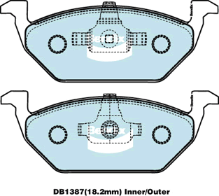 Brake Pad Set, disc brake (DB1387 EURO+)