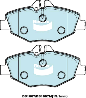 Brake Pad Set, disc brake (DB1667 EURO+)