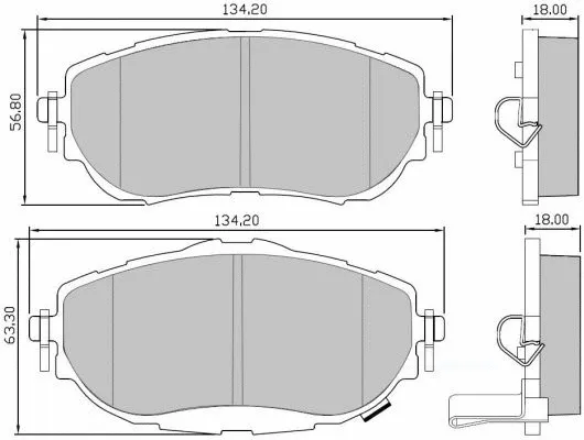 Brake Pad Set, disc brake (NKF 1389P)