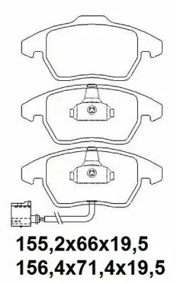 Brake Pad Set, disc brake (NKF 1282P)