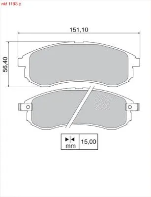 Brake Pad Set, disc brake (NKF 1193P)
