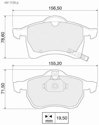 Brake Pad Set, disc brake (NKF 1129P)