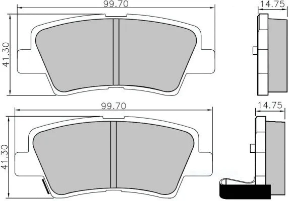 Brake Pad Set, disc brake (NKF 1382P)