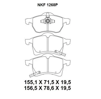 Brake Pad Set, disc brake (NKF 1268P)