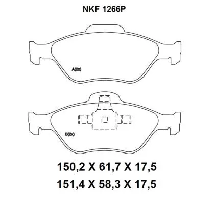 Brake Pad Set, disc brake (NKF 1266P)
