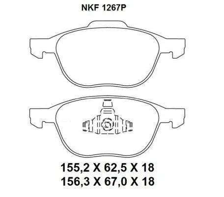 Brake Pad Set, disc brake (NKF 1267P)
