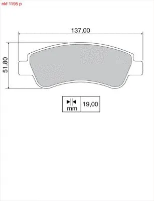 Brake Pad Set, disc brake (NKF 1195P)