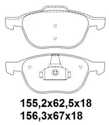 Brake Pad Set, disc brake (NKF 1284P)