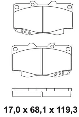 Brake Pad Set, disc brake (NKF 1238P)