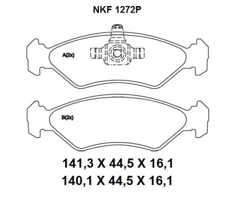 Brake Pad Set, disc brake (NKF 1272P)
