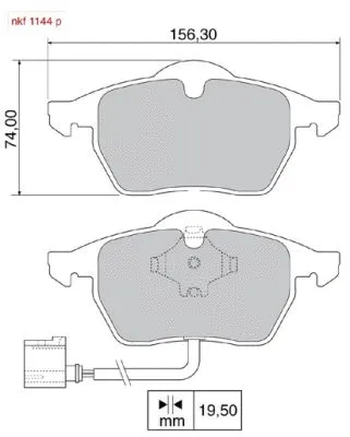 Brake Pad Set, disc brake (NKF 1144P)