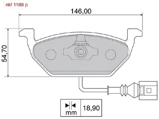 Brake Pad Set, disc brake (NKF 1188P)