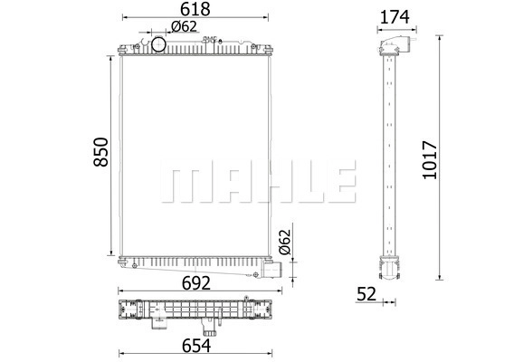 Radiator, engine cooling (WG2224713)