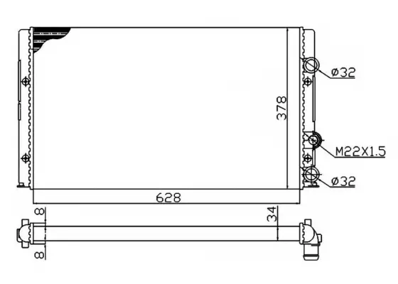 Radiator, engine cooling (WG1721325)