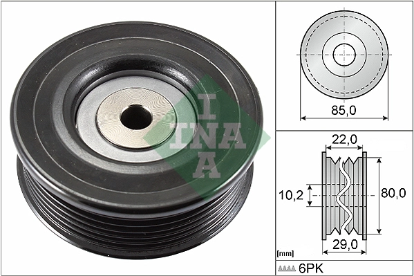 Deflection/Guide Pulley, V-ribbed belt (WG1780541)