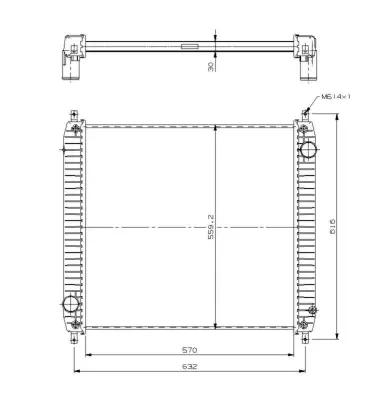 Radiator, engine cooling (WG1721583)
