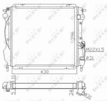 Radiator, engine cooling (WG1723647)