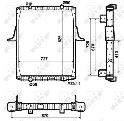Radiator, engine cooling (WG1721743)