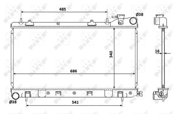 Radiator, engine cooling (WG1722623)