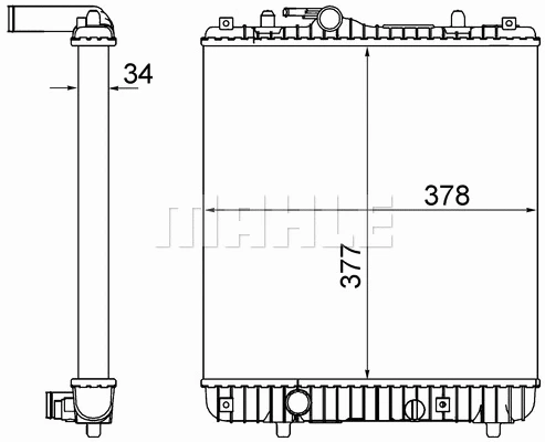 Radiator, engine cooling (WG2184047)