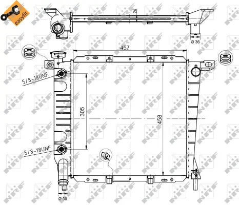 Radiator, engine cooling (WG1721244)