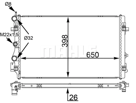 Radiator, engine cooling (WG2182746)