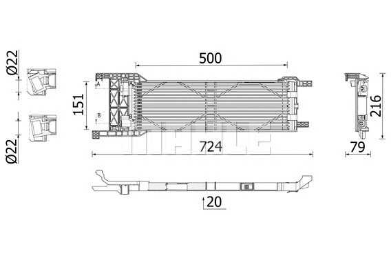 Oil Cooler, automatic transmission (WG2224708)