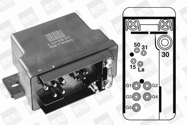 Relay, glow plug system