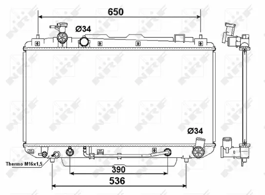 Radiator, engine cooling (WG1723366)