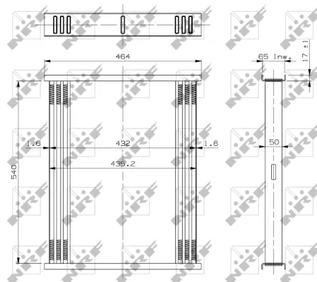 Radiator Core, charge air cooler (WG1734293)