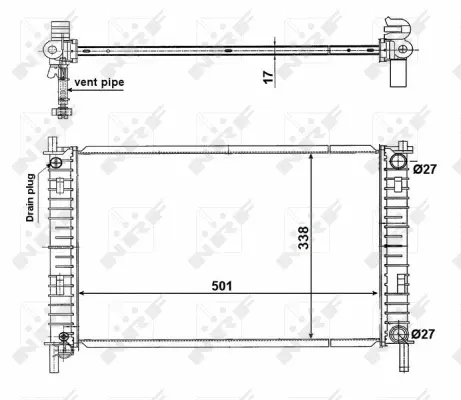 Radiator, engine cooling (WG1723077)
